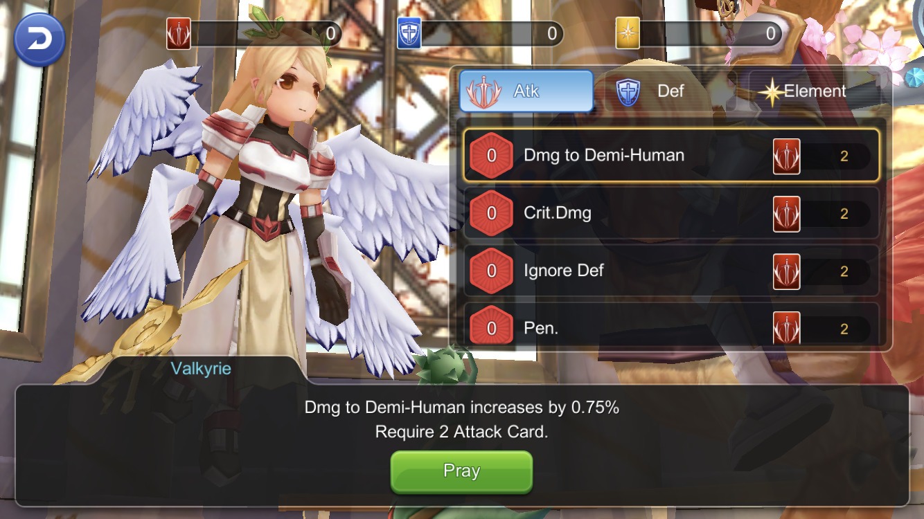 How to use Prayer Card Packs to get bonus stats from Valkyrie via Blessing of Goddess