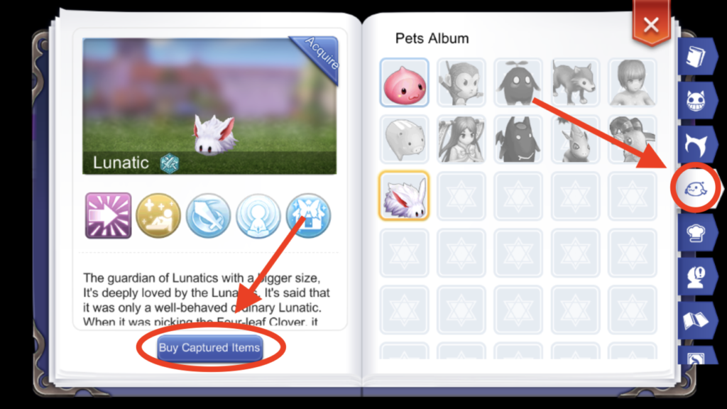 catch lunatic pet adventure handbook ragnarok mobile