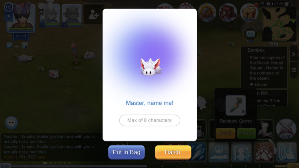 catch pet lunatic name ragnarok mobile eternal love