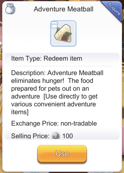ragnarok mobile eternal love adventure meatball item