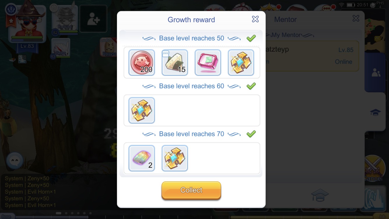 Student growth rewards when reaching Base levels 50 60 70 four Gold Medals in total