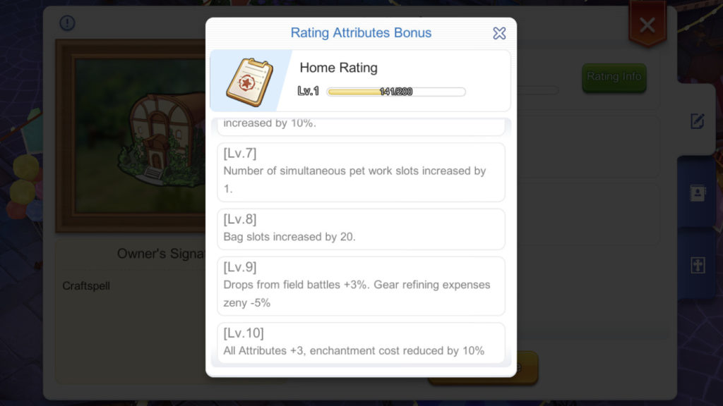 Home Rating Level Housing System Ragnarok Mobile